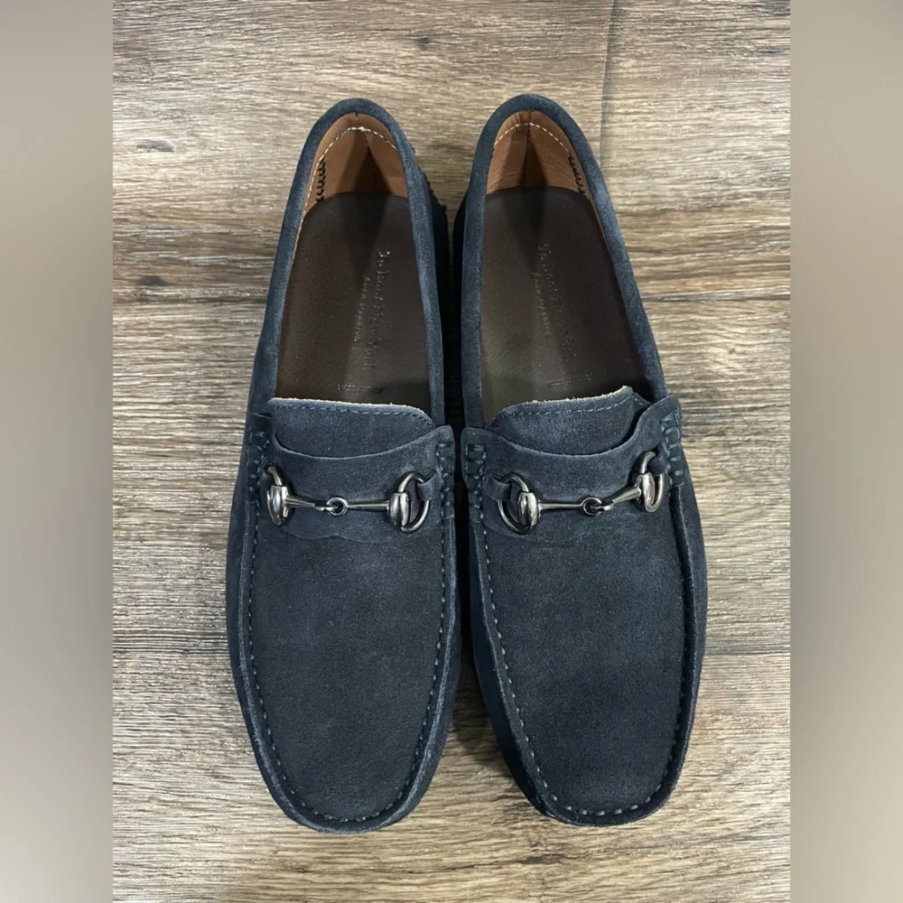 TO BOOT NEW YORK‎ Mens Navy Bit Driver Adam Derrick Del Amo Loafers Shoes 8.5